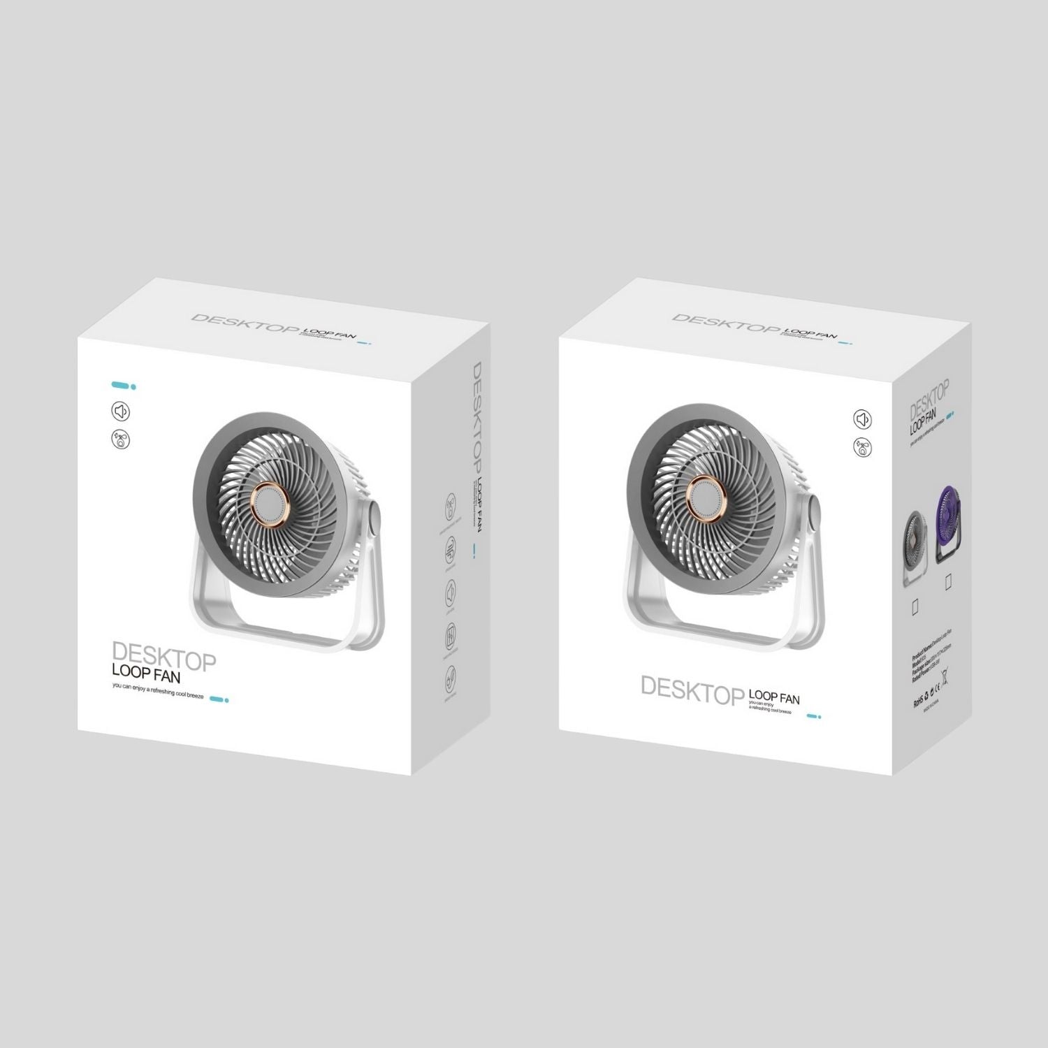 Rechargeable Multifunctional Desktop Fan 3-Speed Adjustable, 90° Rotation, Quiet Air Circulation